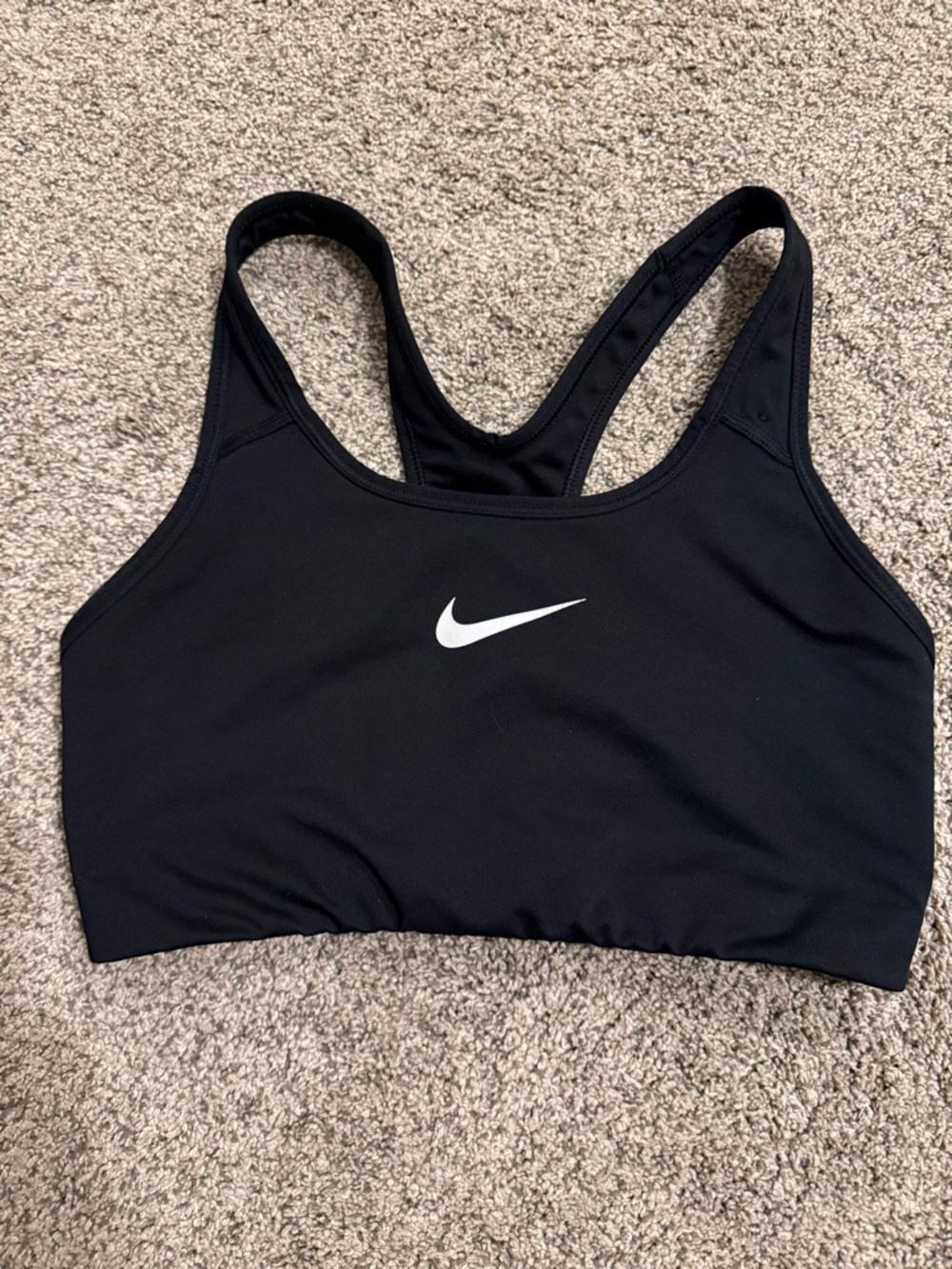 Nike Black Sports Bra with White Swoosh